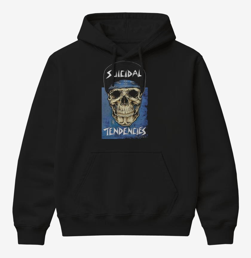 Poleron Canguro básico Negro de Suicidal Tendencies ST Skull