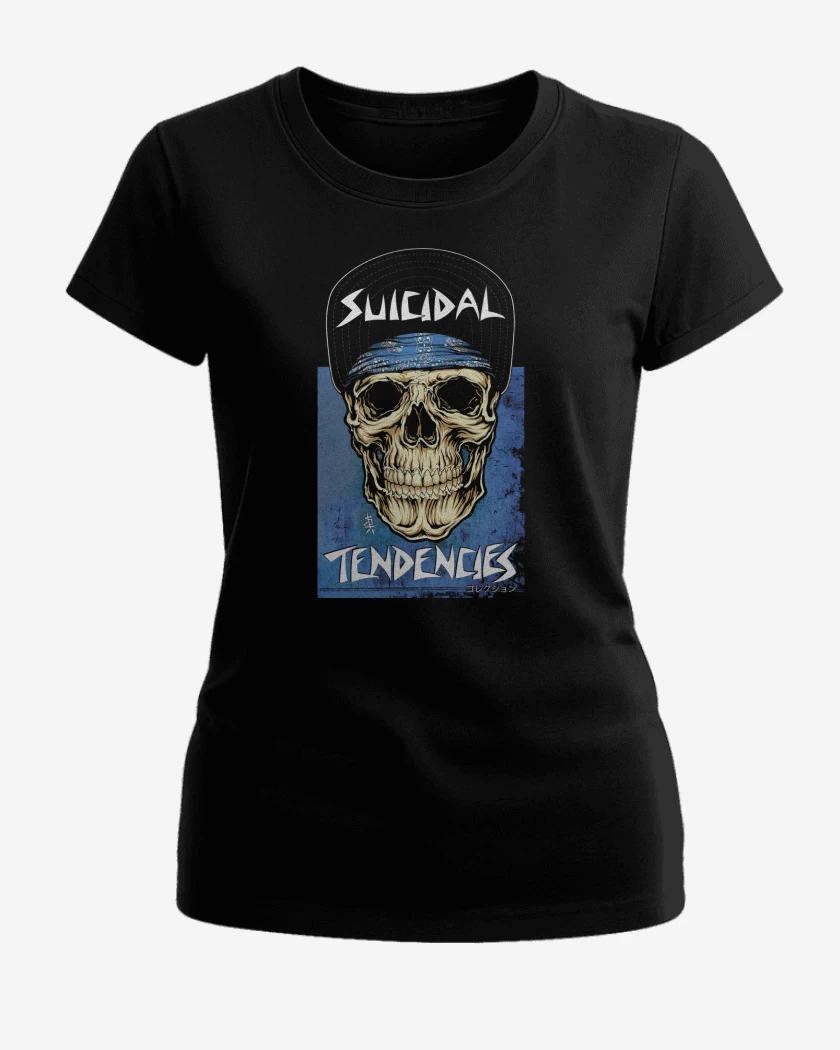Polera de Mujer Negro de Suicidal Tendencies ST Skull