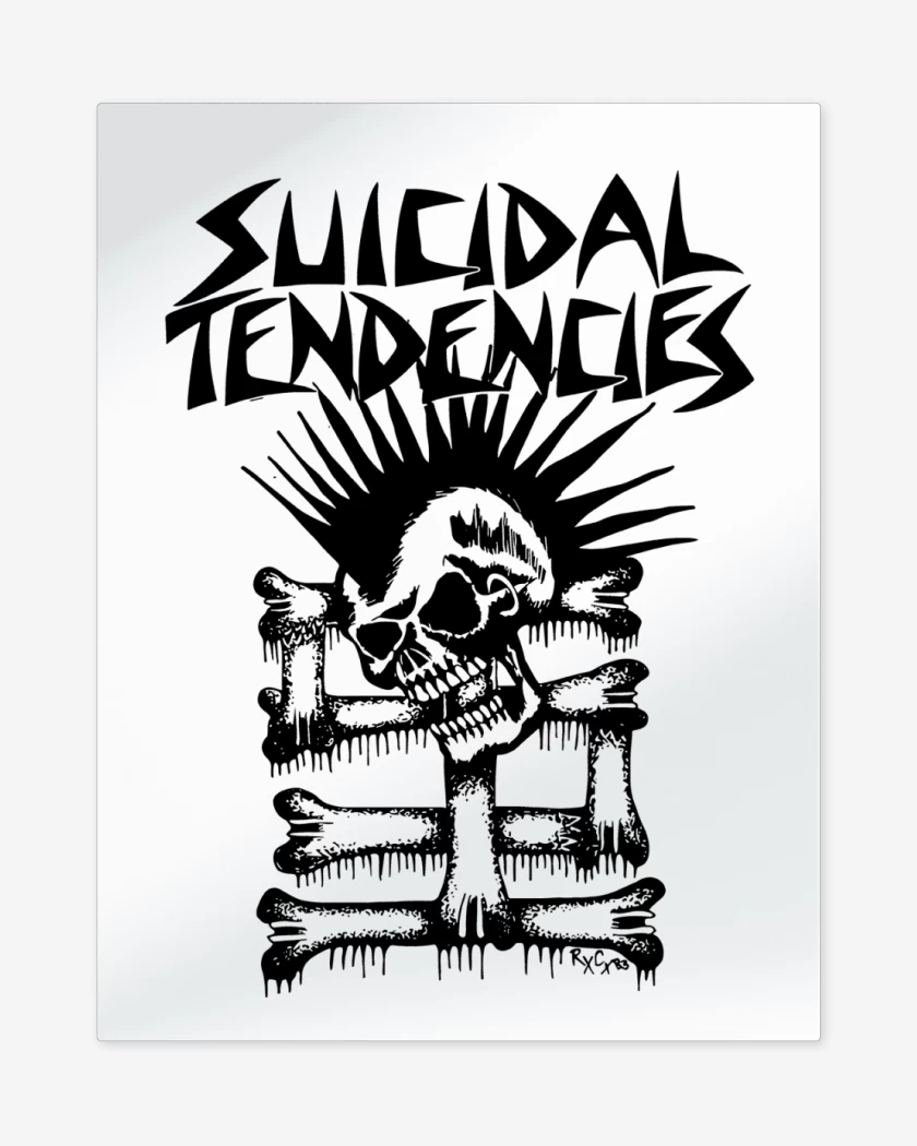 Print metalico Blanco de Suicidal Tendencies Calavera