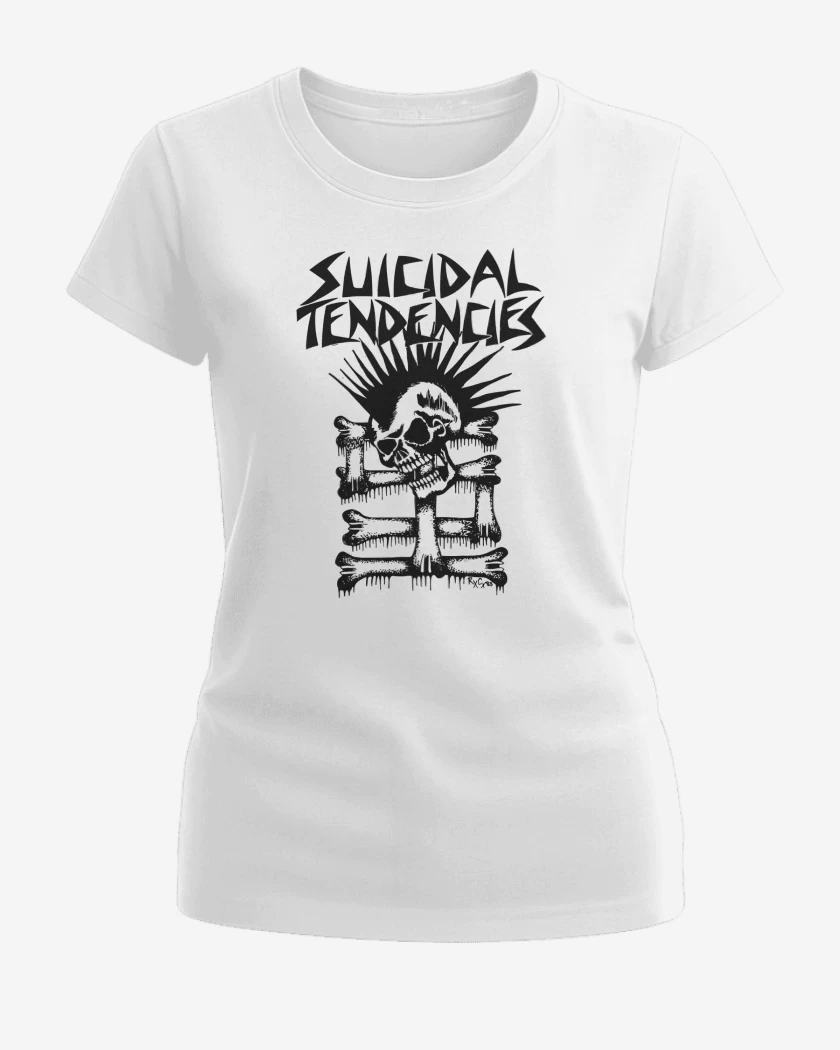 Polera de Mujer Blanco de Suicidal Tendencies Calavera