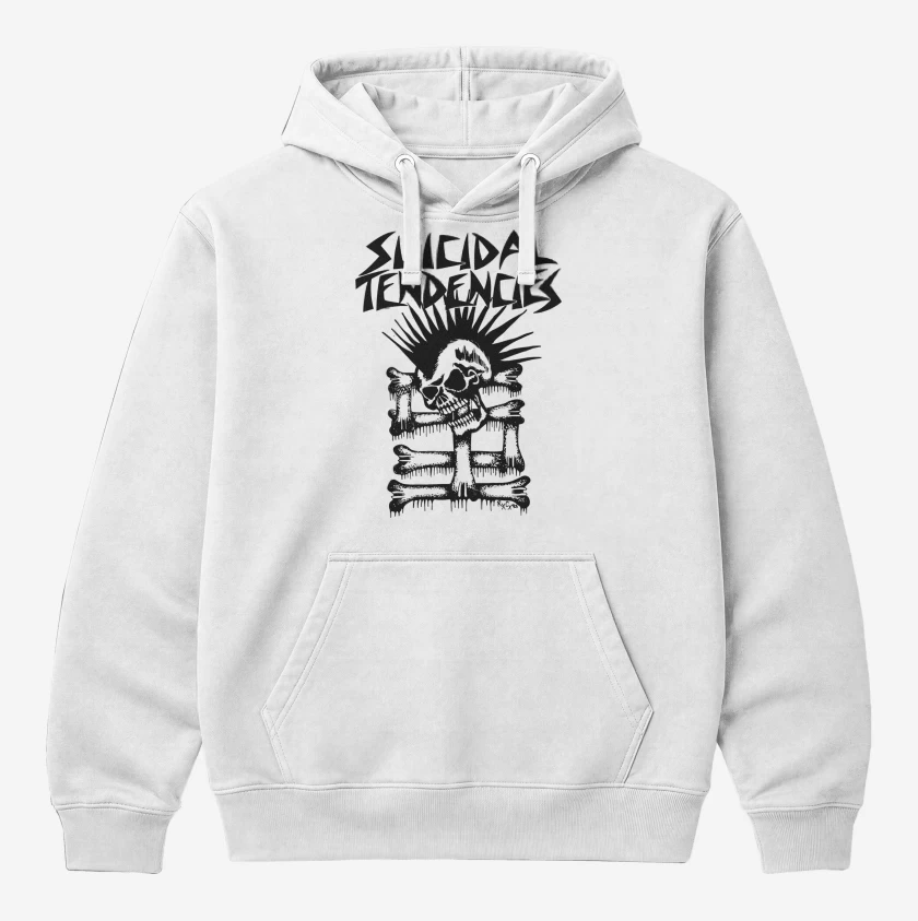 Polerón Canguro Blanco de Suicidal Tendencies Calavera