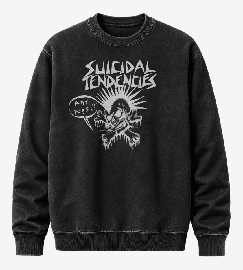 Poleron Polo Acid Wash Negro de Suicidal Tendencies Any Pepsi B