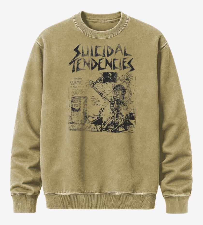 Poleron Polo Acid Wash Beige de Suicidal Tendencies Institutionalized