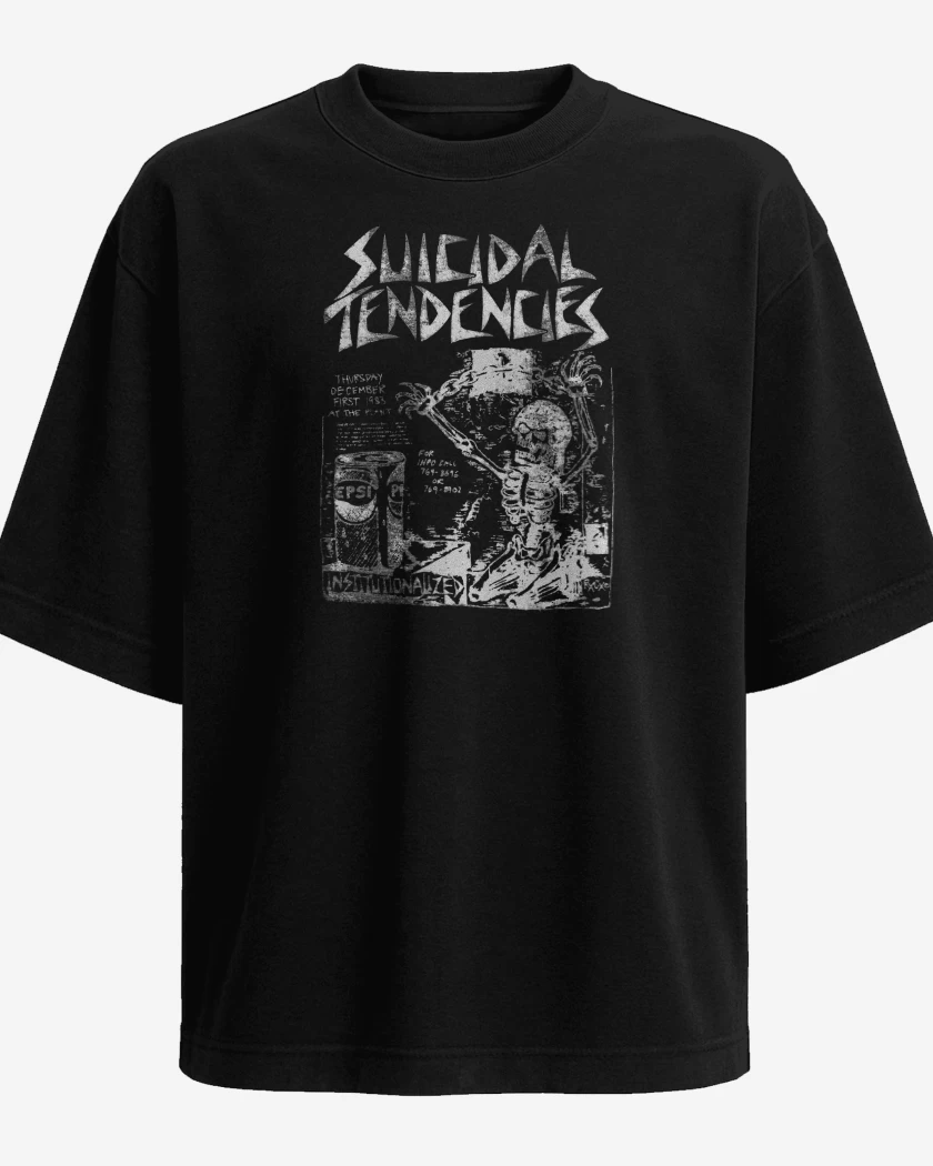 Polera Oversize Negro de Suicidal Tendencies Institutionalized B