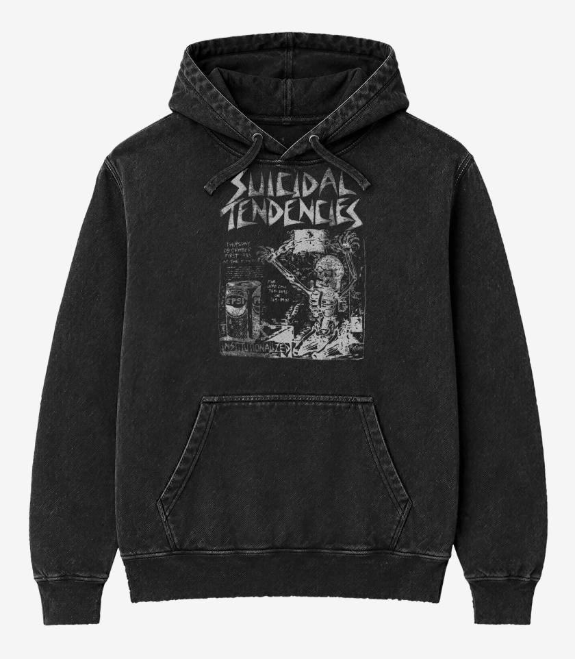 Poleron Canguro Acid Wash Negro de Suicidal Tendencies Institutionalized B