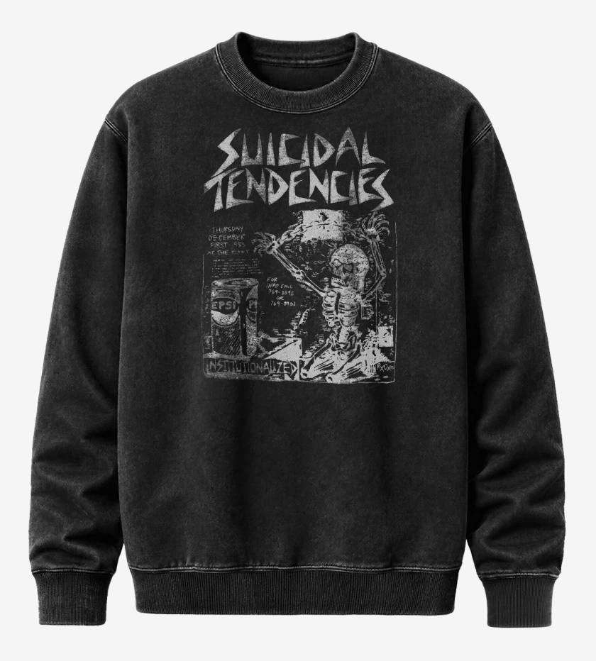 Poleron Polo Acid Wash Negro de Suicidal Tendencies Institutionalized B
