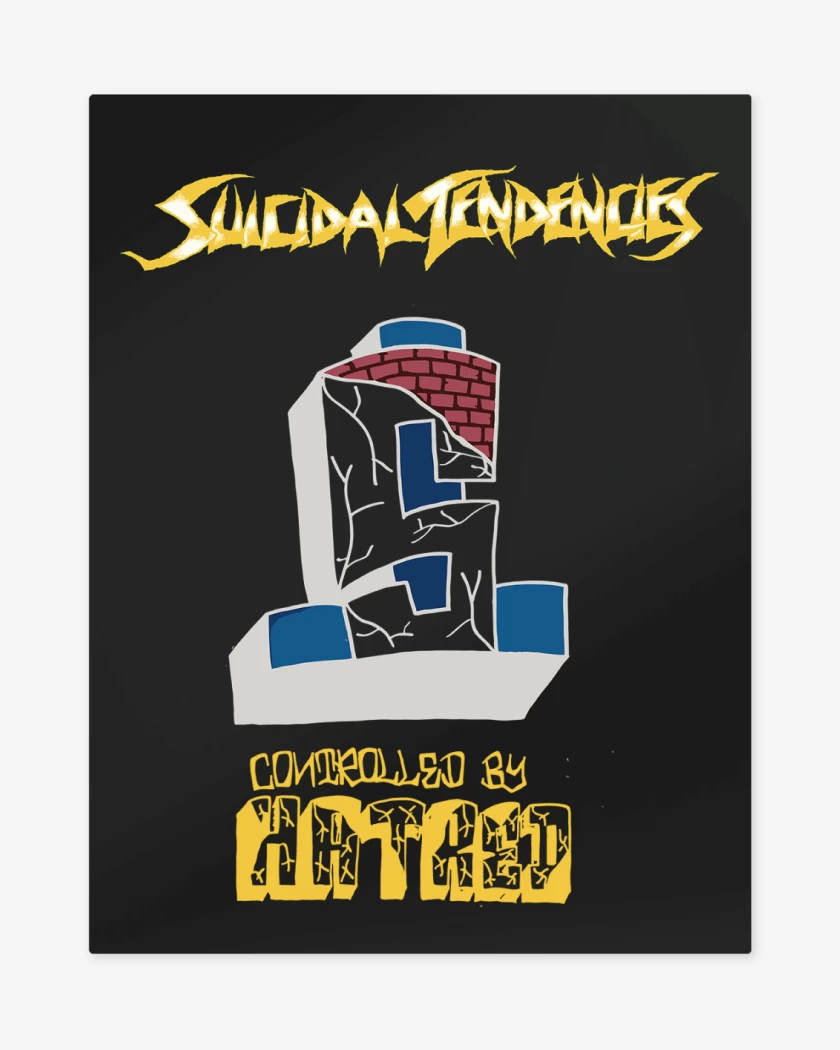 Print metalico Negro de Suicidal Tendencies Controlled by Hatred