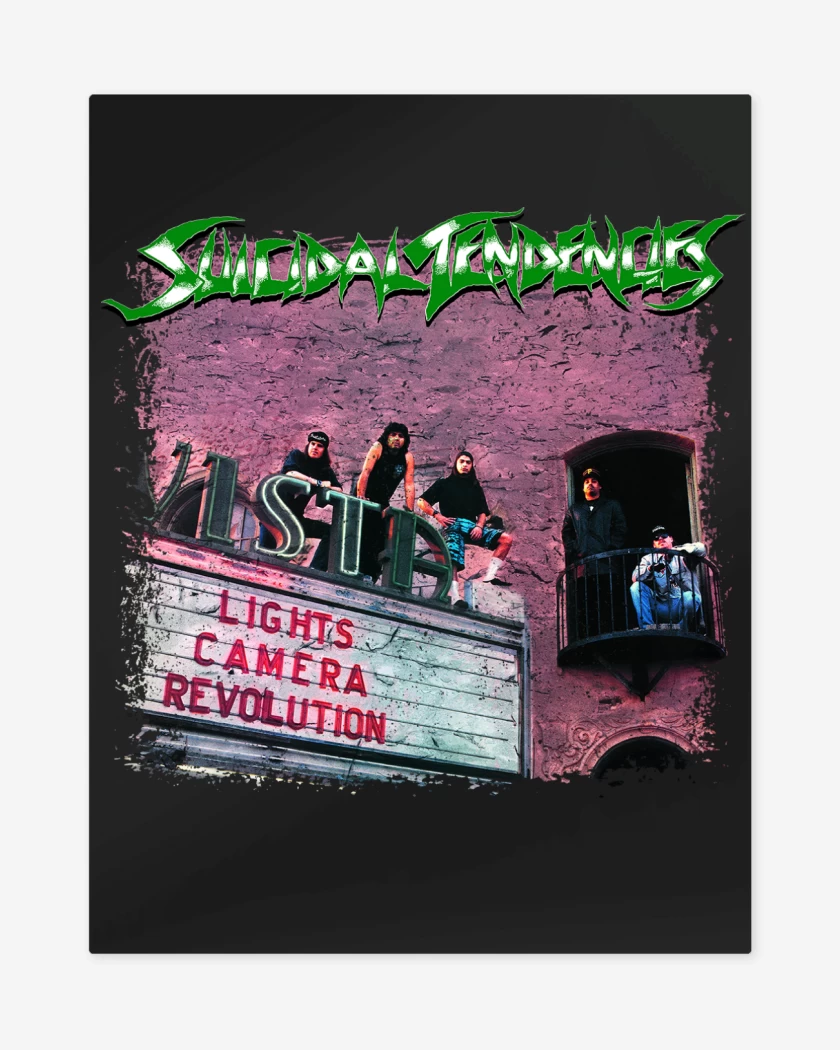 Print metalico Negro de Suicidal Tendencies Lights Camera Revolution