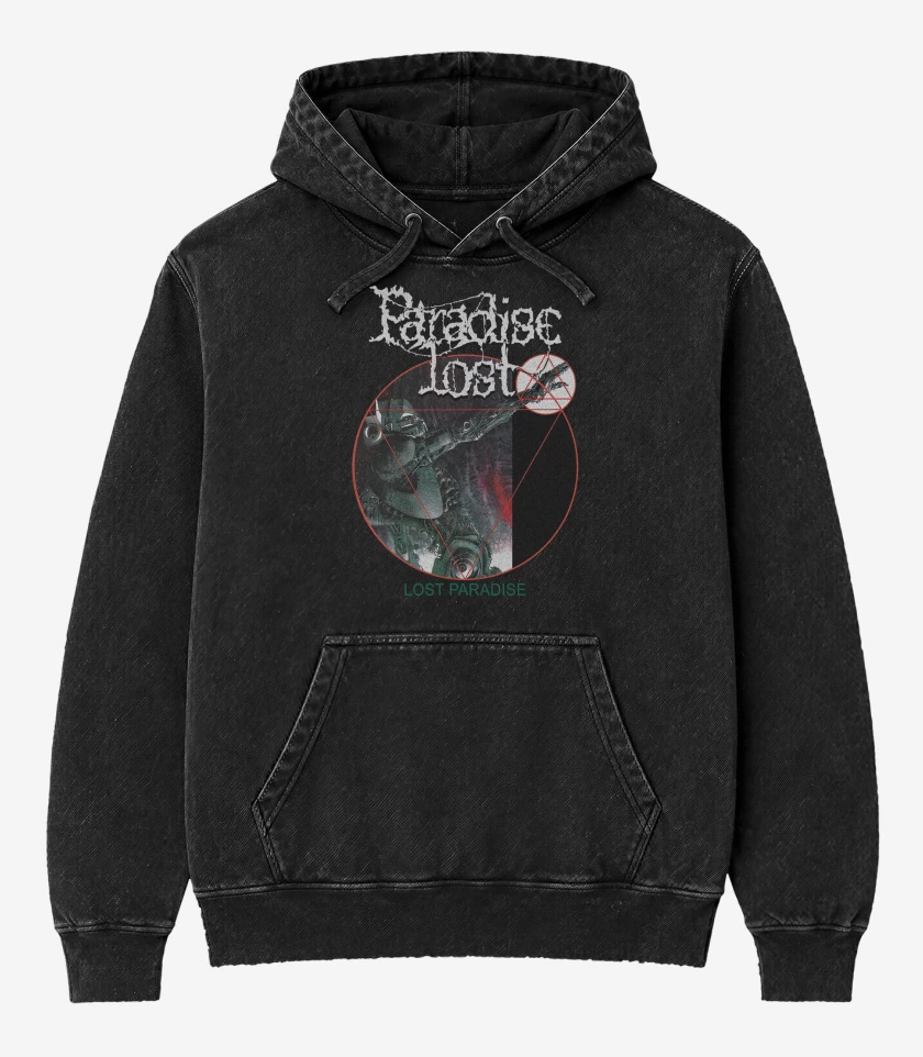 Poleron Canguro Acid Wash Negro de Paradise Lost Lost Paradise
