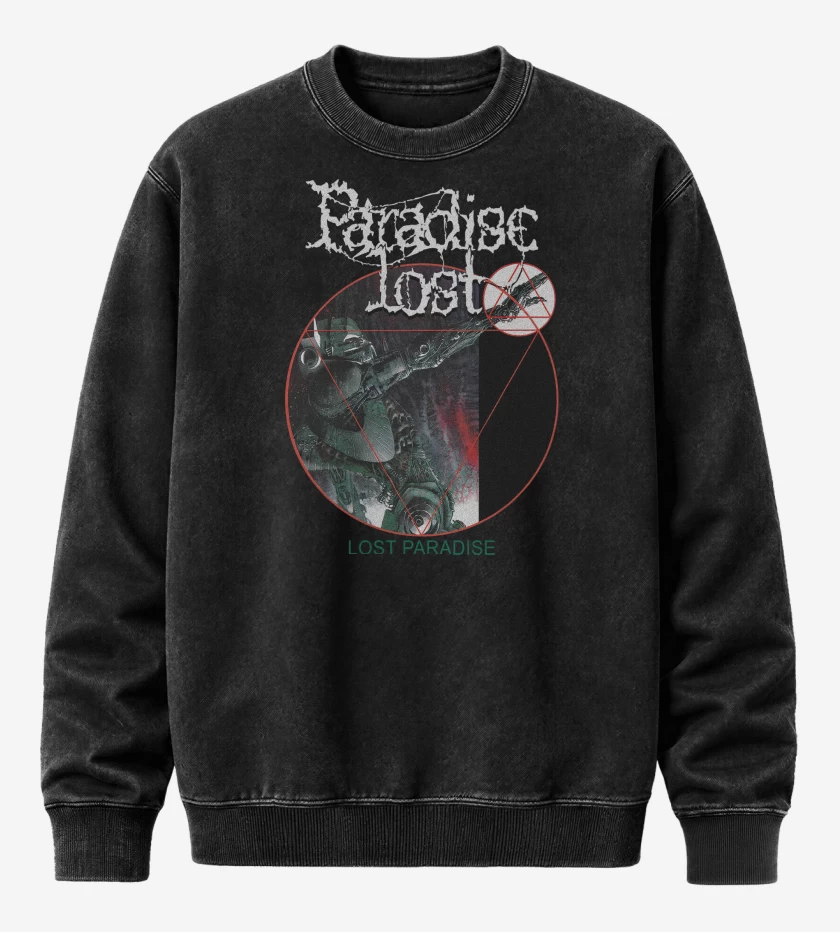 Poleron Polo Acid Wash Negro de Paradise Lost Lost Paradise