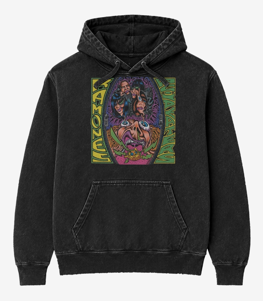 Poleron Canguro Acid Wash Ramones Acid Eaters