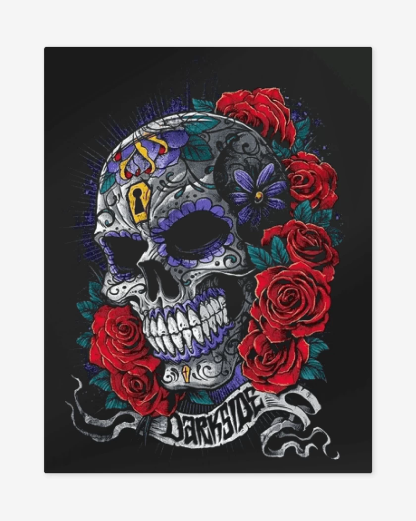 Print metalico Negro de Skull sugar