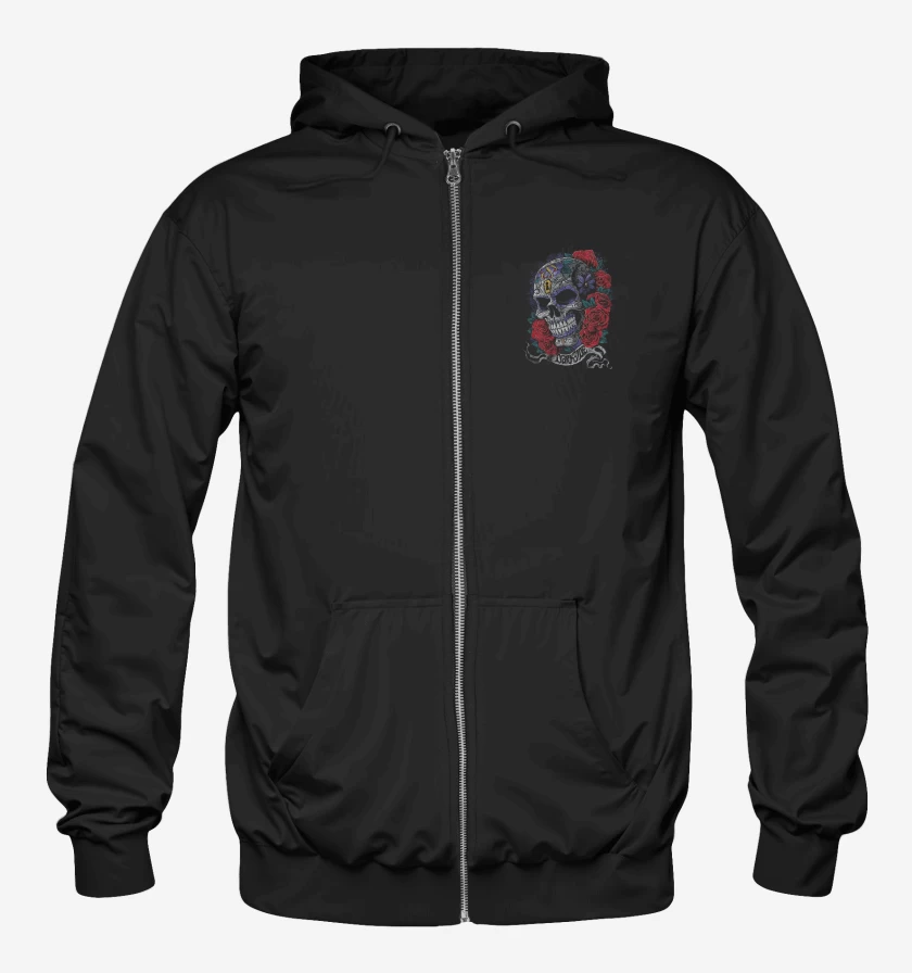 Poleron Canguro con cierre Negro de Skull sugar