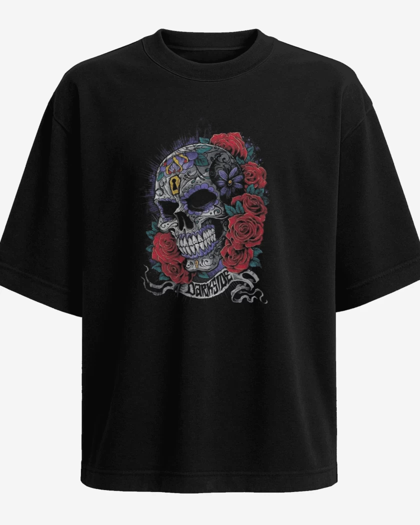 Polera Oversize Negro de Skull sugar