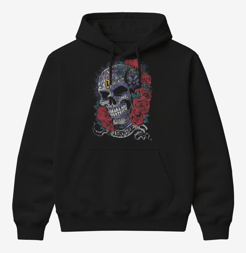 Poleron Canguro básico Negro de Skull sugar