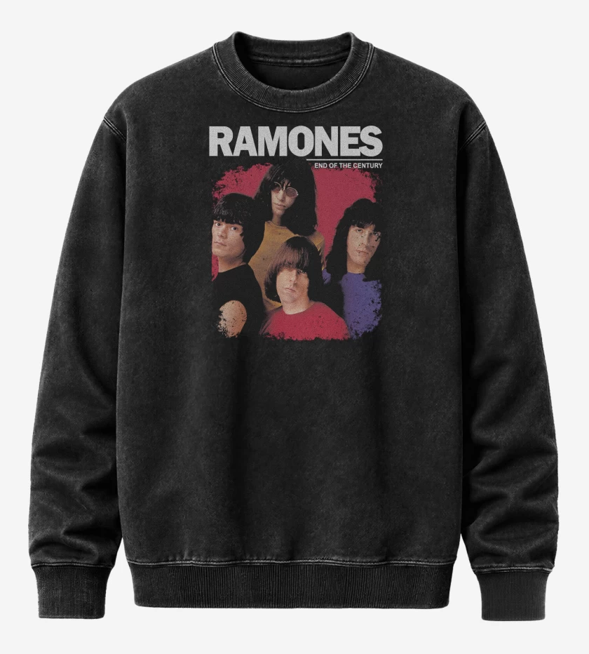 Poleron Polo Acid Wash Negro de Ramones End 
