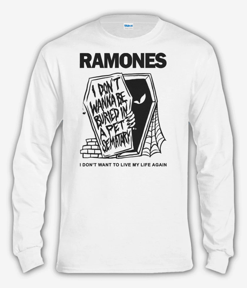 Polera manga larga Blanco de Ramones Pet Sematary