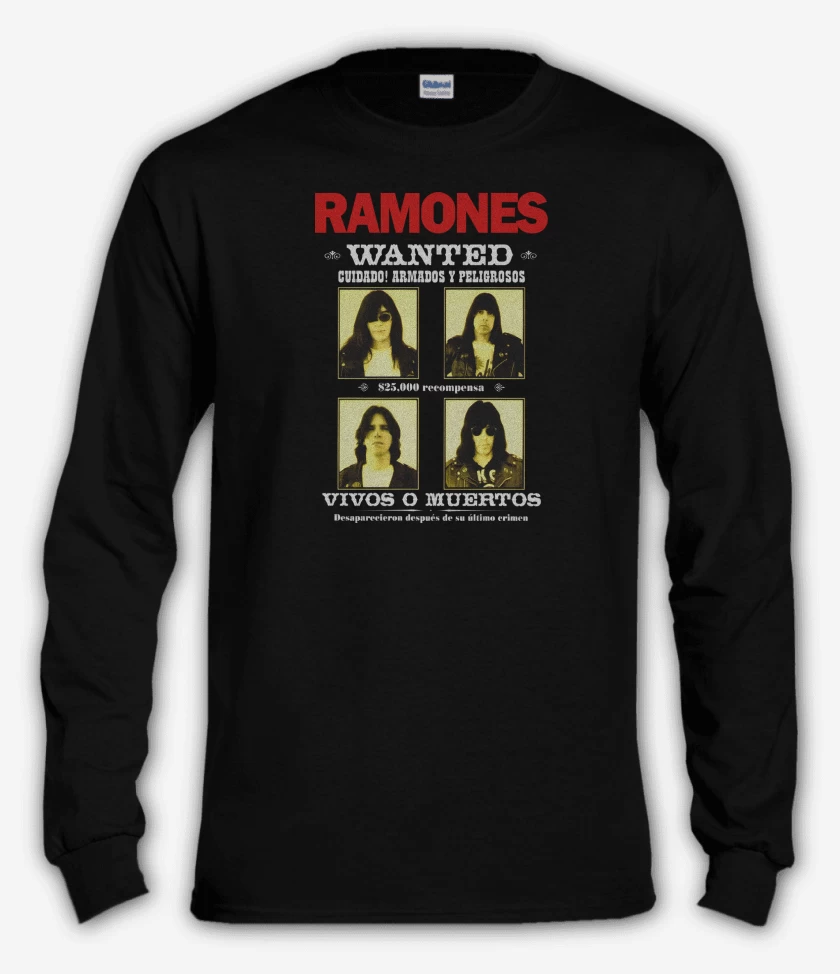Polera manga larga Negro de Ramones Wanted