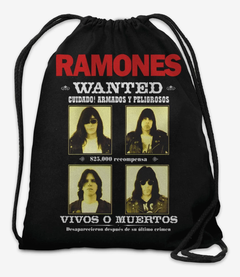 Mochila Negro de Ramones Wanted