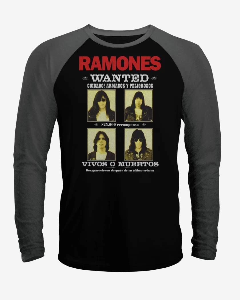 Polera Raglan Ramones Wanted