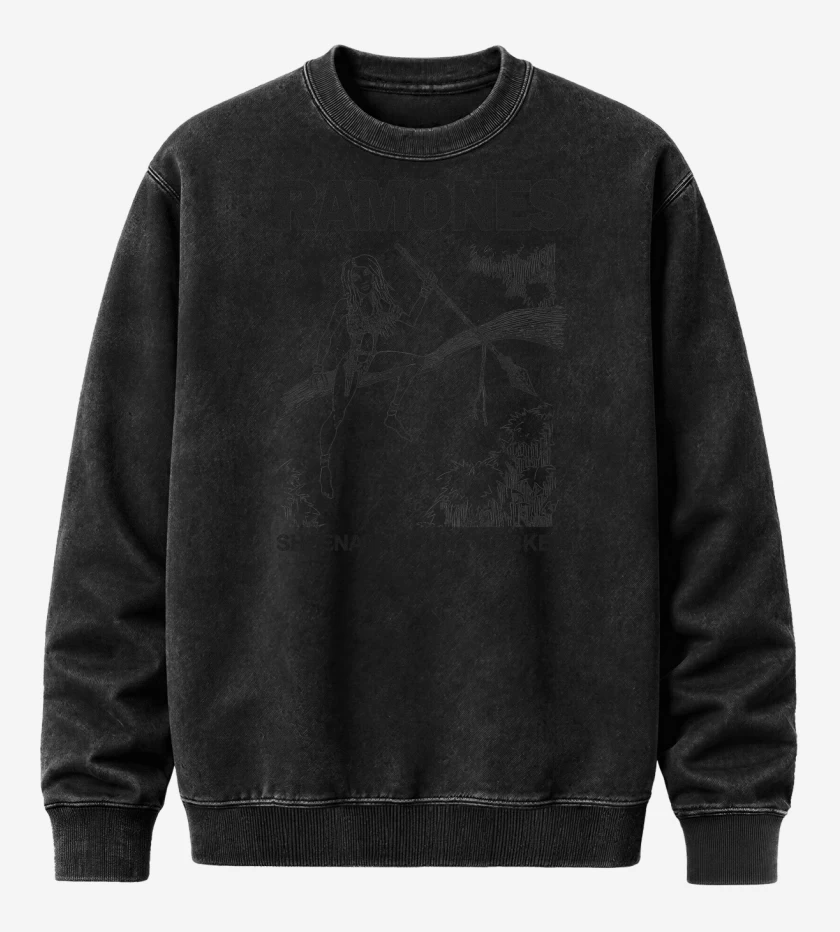 Poleron Polo Acid Wash Negro de Ramones Sheena is a Punk Rocker