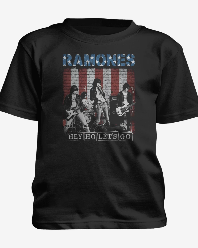 Polera de niño Negro de Ramones Hey Ho Lets Go