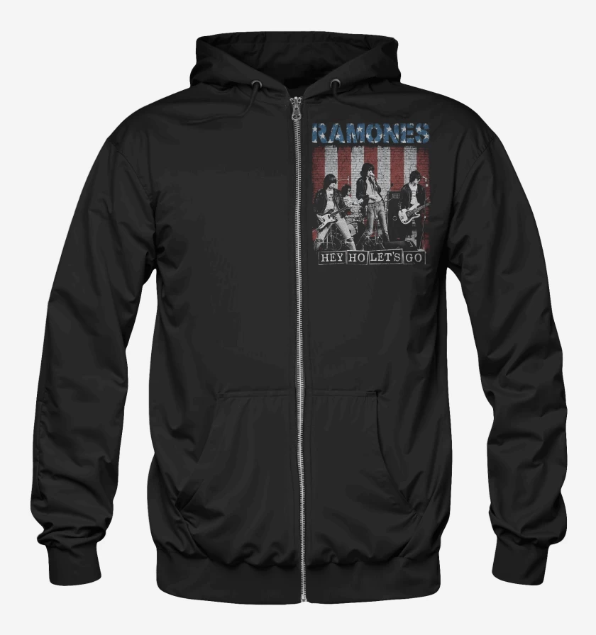 Poleron Canguro con cierre Ramones Hey Ho Lets Go