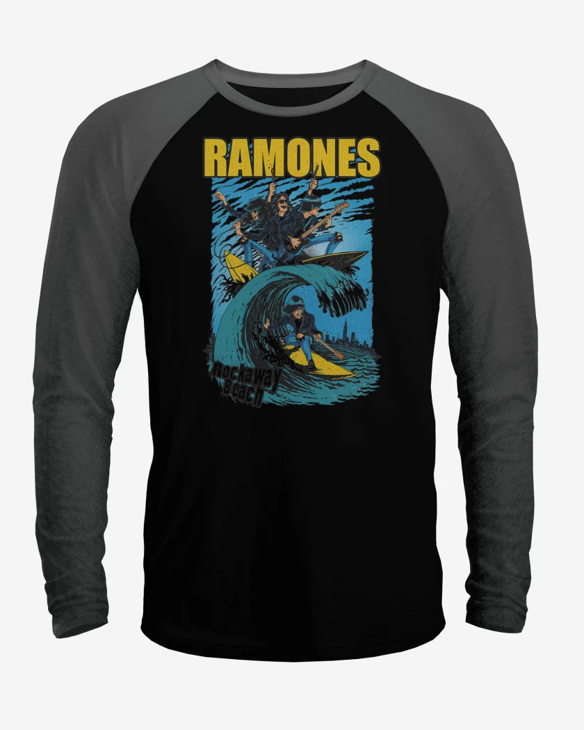Polera Raglan Ramones Rockaway Beach