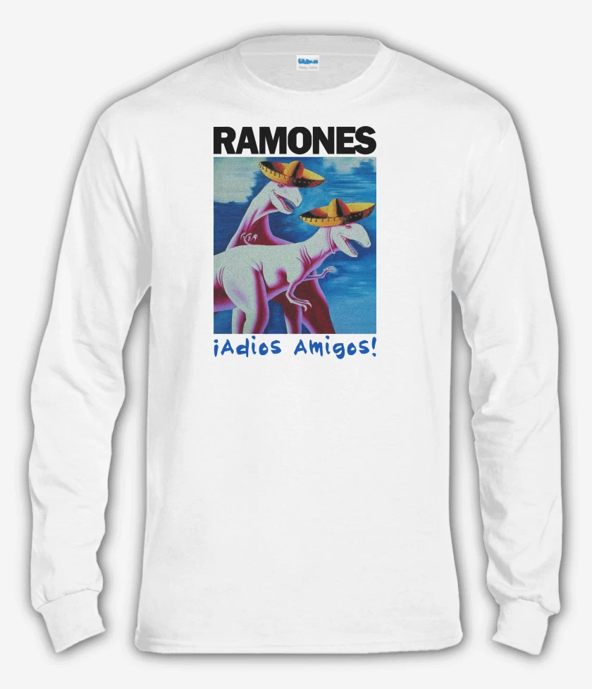 Polera manga larga Blanco de Ramones Adios Amigos