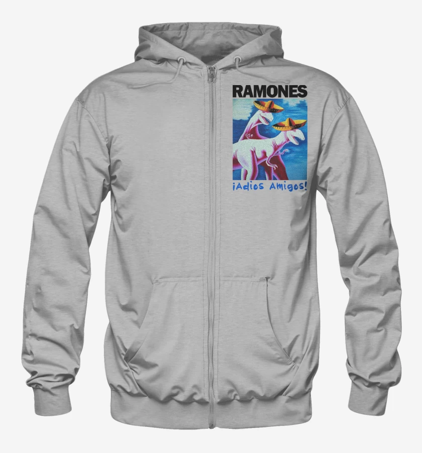 Poleron Canguro con cierre Ramones Adios Amigos