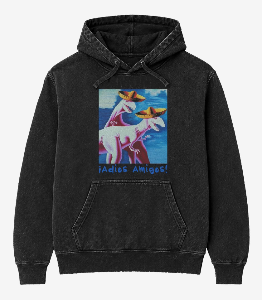 Poleron Canguro Acid Wash Ramones Adios Amigos