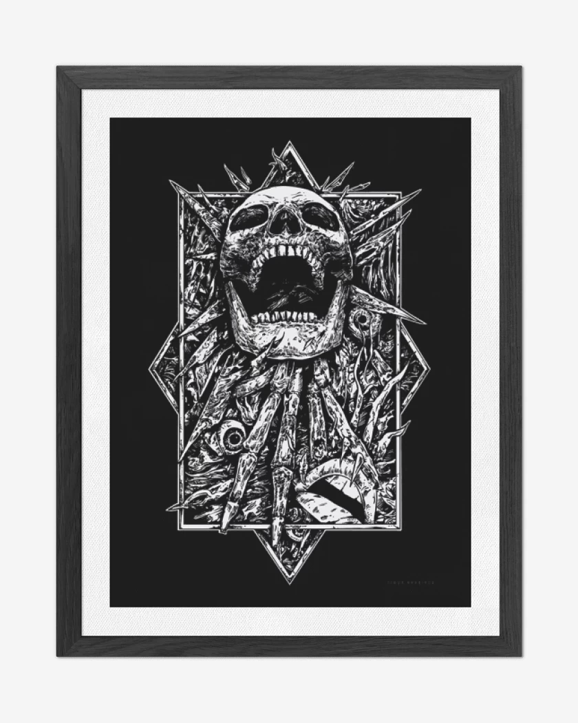 Cuadro decorativo Negro de Skull full color