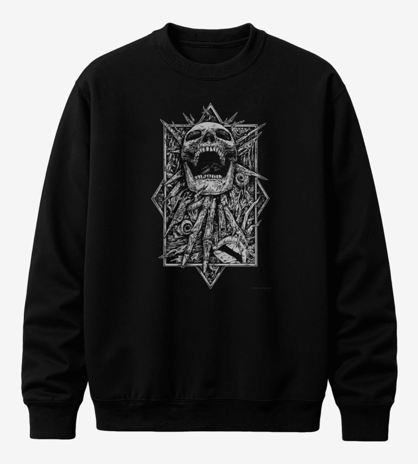 Poleron polo Negro de Skull full color