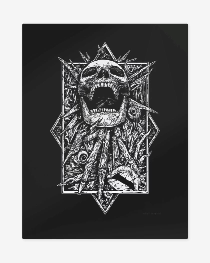 Print metalico Negro de Skull full color