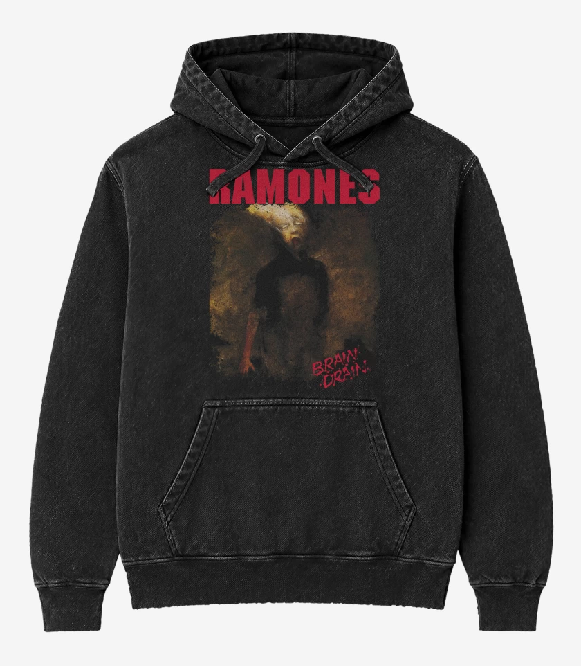 Poleron Canguro Acid Wash Ramones Brain Drain