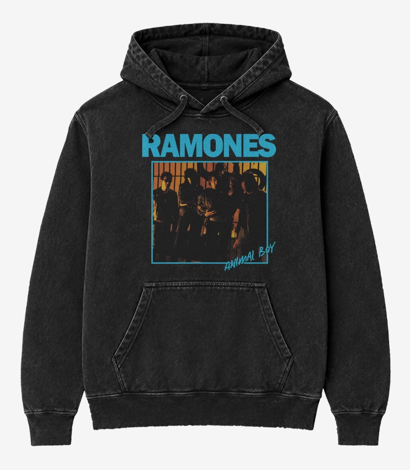 Poleron Canguro Acid Wash Ramones Animal Boy