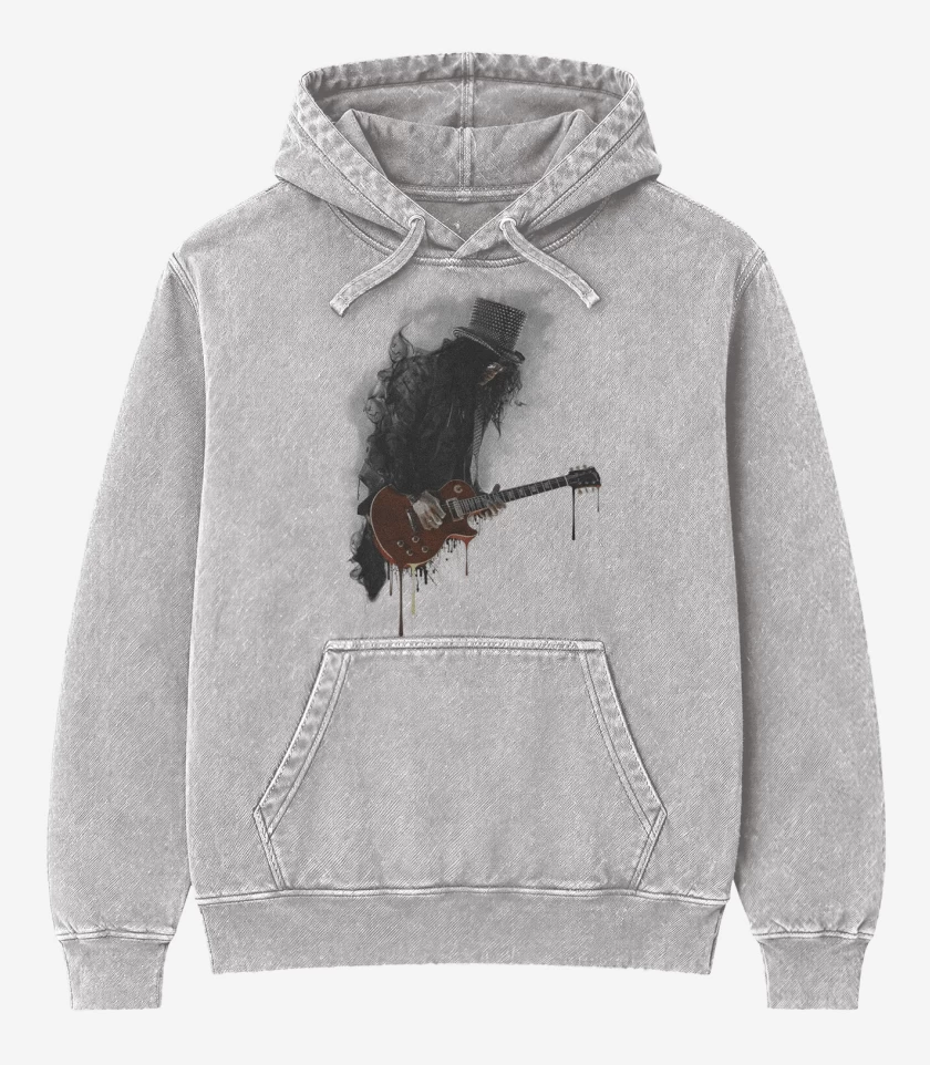 Poleron Canguro Acid Wash Gris Melange de Slash