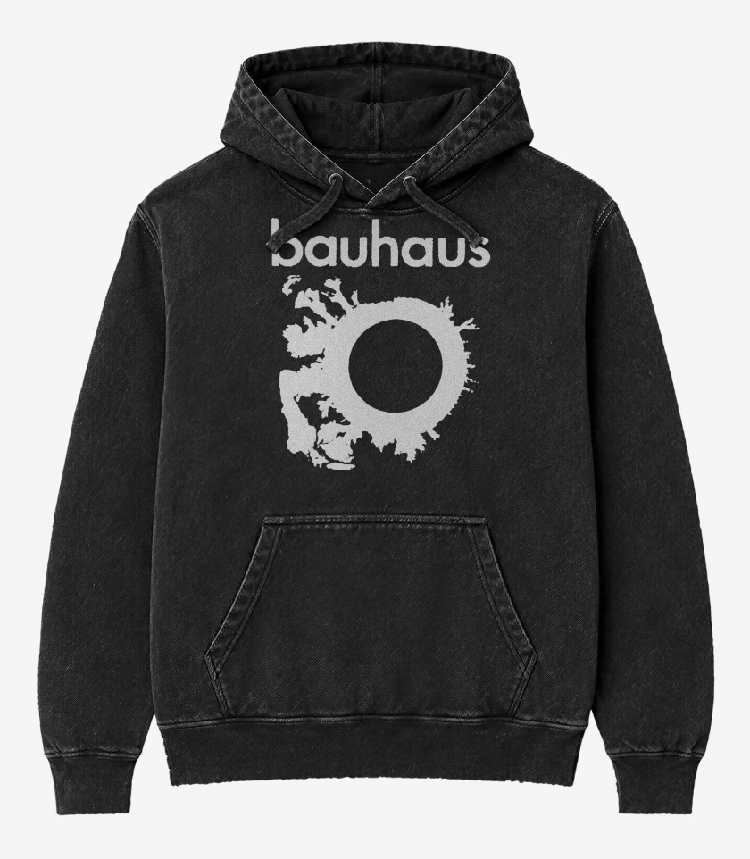 Poleron Canguro Acid Wash Negro de Bauhaus Logo B