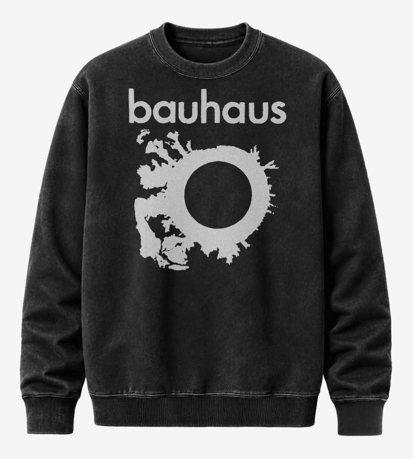 Poleron Polo Acid Wash Negro de Bauhaus Logo B