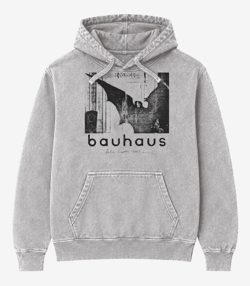 Poleron Canguro Acid Wash Gris Melange de Bauhaus Bela Lugosis Dead