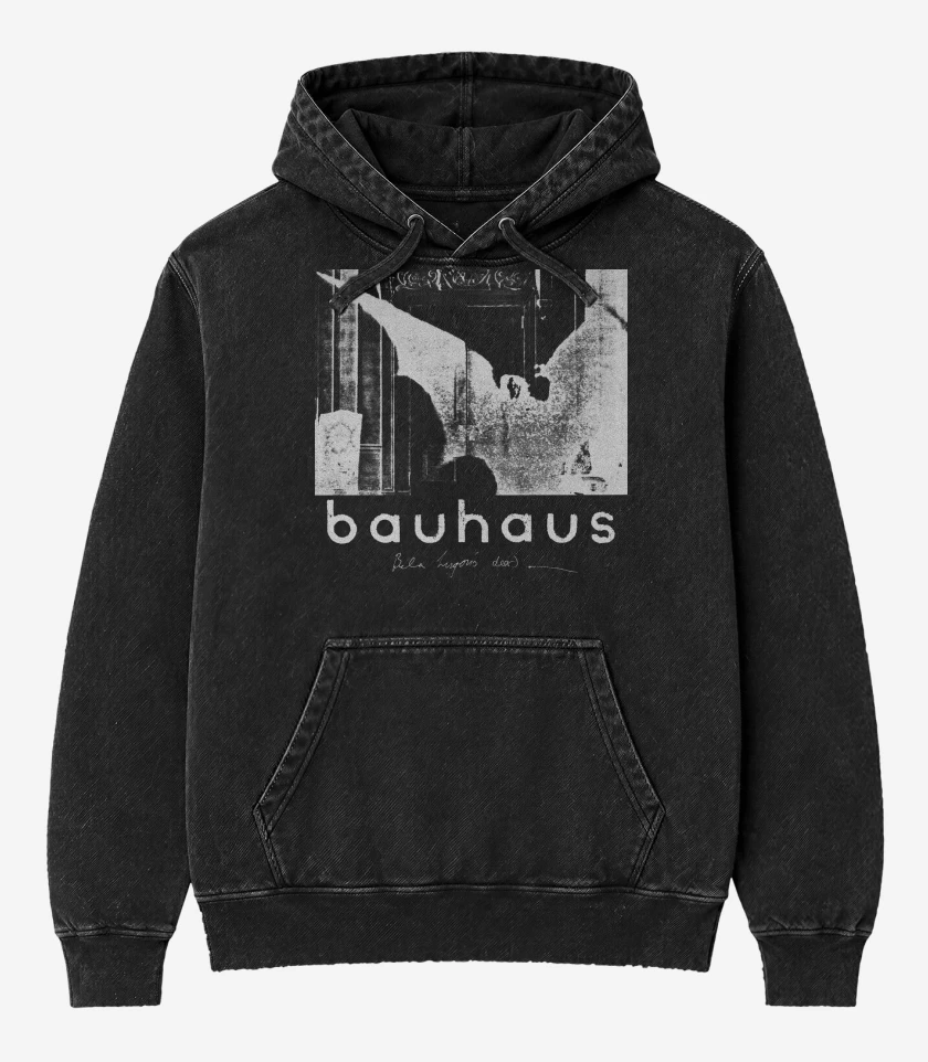 Poleron Canguro Acid Wash Negro de Bauhaus Bela Lugosis Dead B