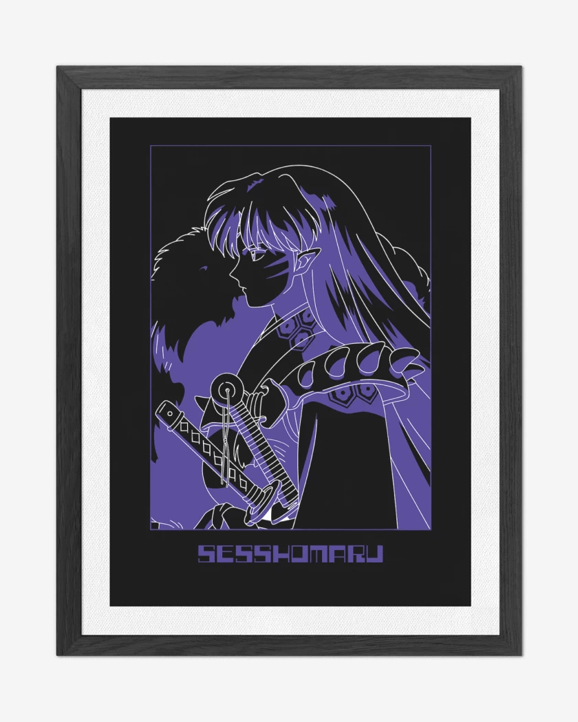 Cuadro decorativo Negro de Inuyasha Sesshomaru 