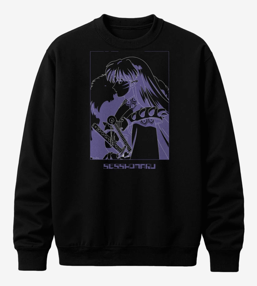 Poleron polo Negro de Inuyasha Sesshomaru 