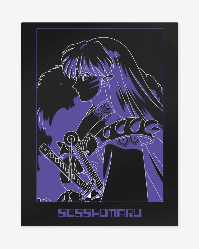 Print metalico Negro de Inuyasha Sesshomaru 