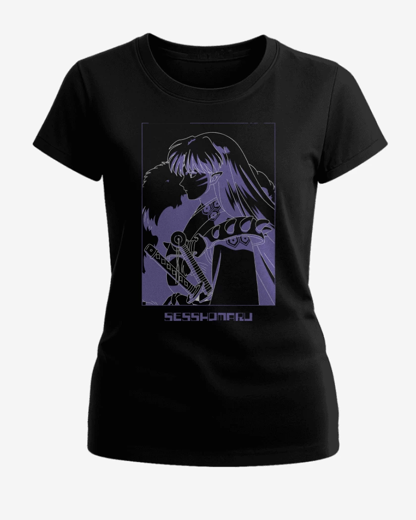 Polera de Mujer Negro de Inuyasha Sesshomaru 