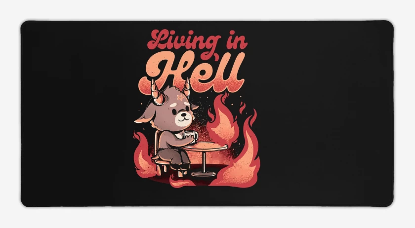 Mouse pad Gamer Negro de Living in Hell