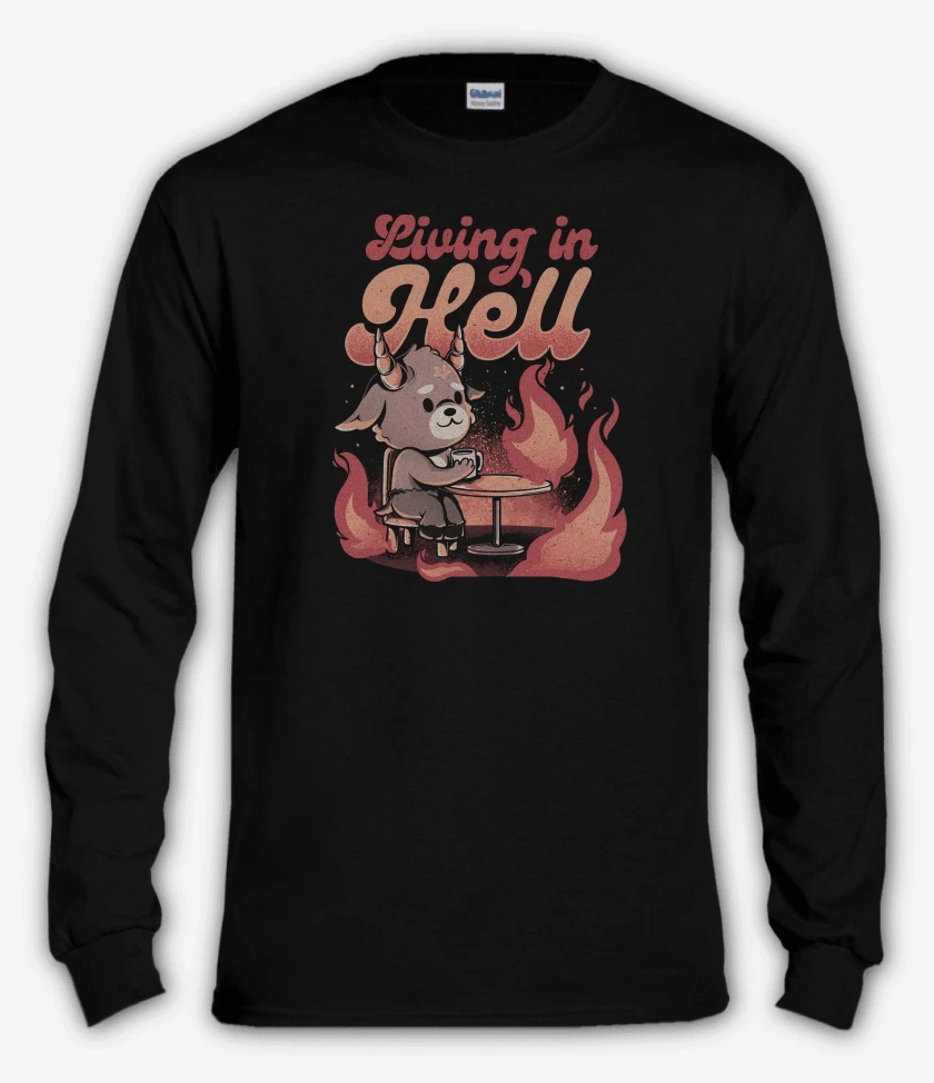 Polera manga larga Negro de Living in Hell