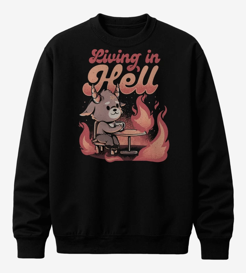 Poleron polo Negro de Living in Hell