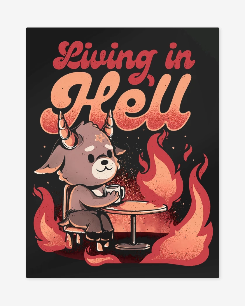 Print metalico Negro de Living in Hell