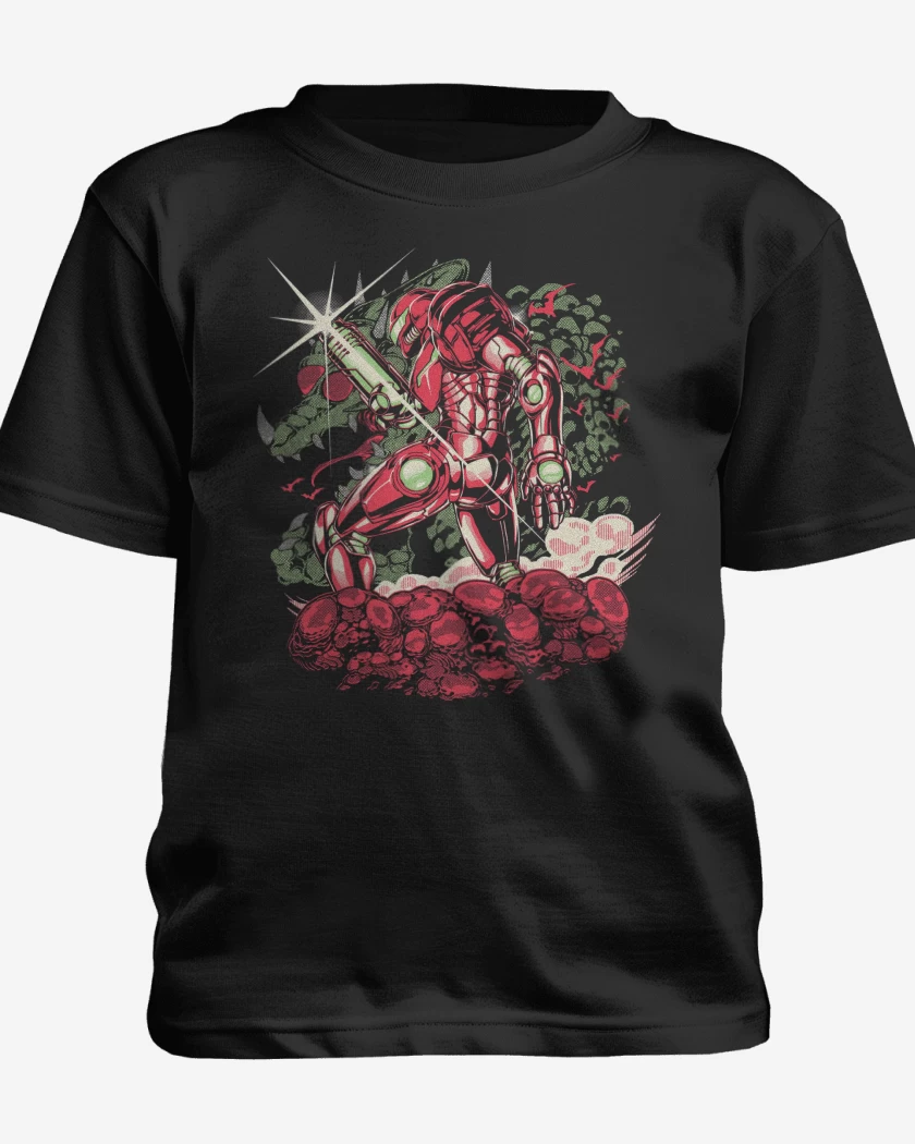 Polera de niño Negro de Samus Retro SNES